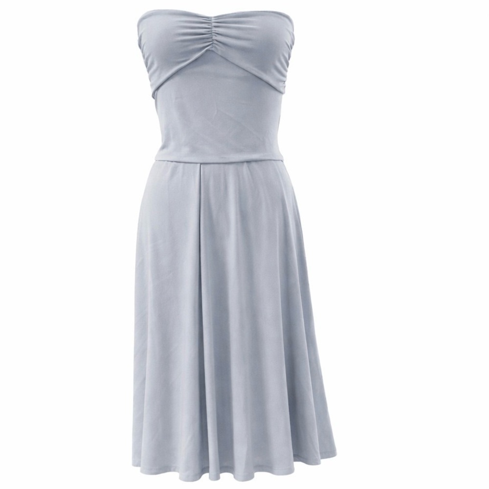 Reformation Strapless Twist Front Dress in Light Blue - Picture 2 of 3